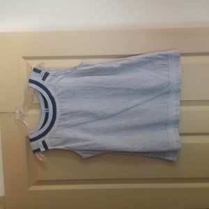 Talbots Sleeveless Stripe Blouse with Decorative Trim, Size M, Worn Once